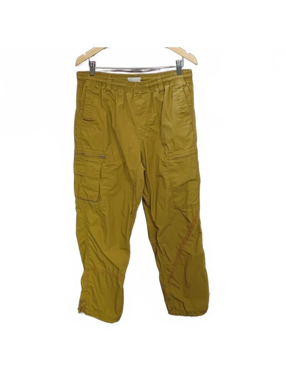 Standard/Cloth Cargo Pants with Elastic Waist and Adjustable Hem Size L